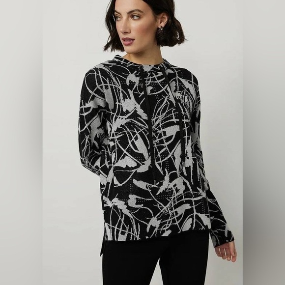 Joseph Ribkoff Sweaters - Joseph Ribkoff Metallic Jacquard Pullover Sweater Small Black